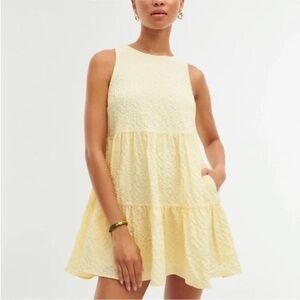 Abercrombie & Fitch Yellow Tiered Ruffled Sundress